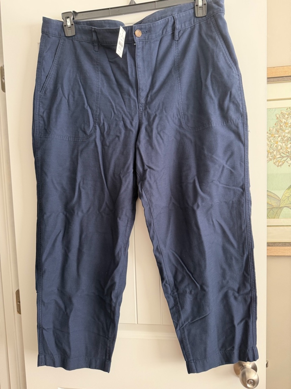 J. Crew Women's Navy Chinos - Straight Casual Trousers